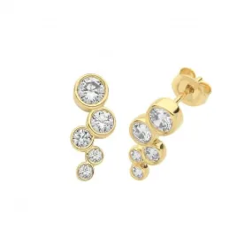 9ct Yellow Gold Bezel Zirconia Stud Earrings ES1630
