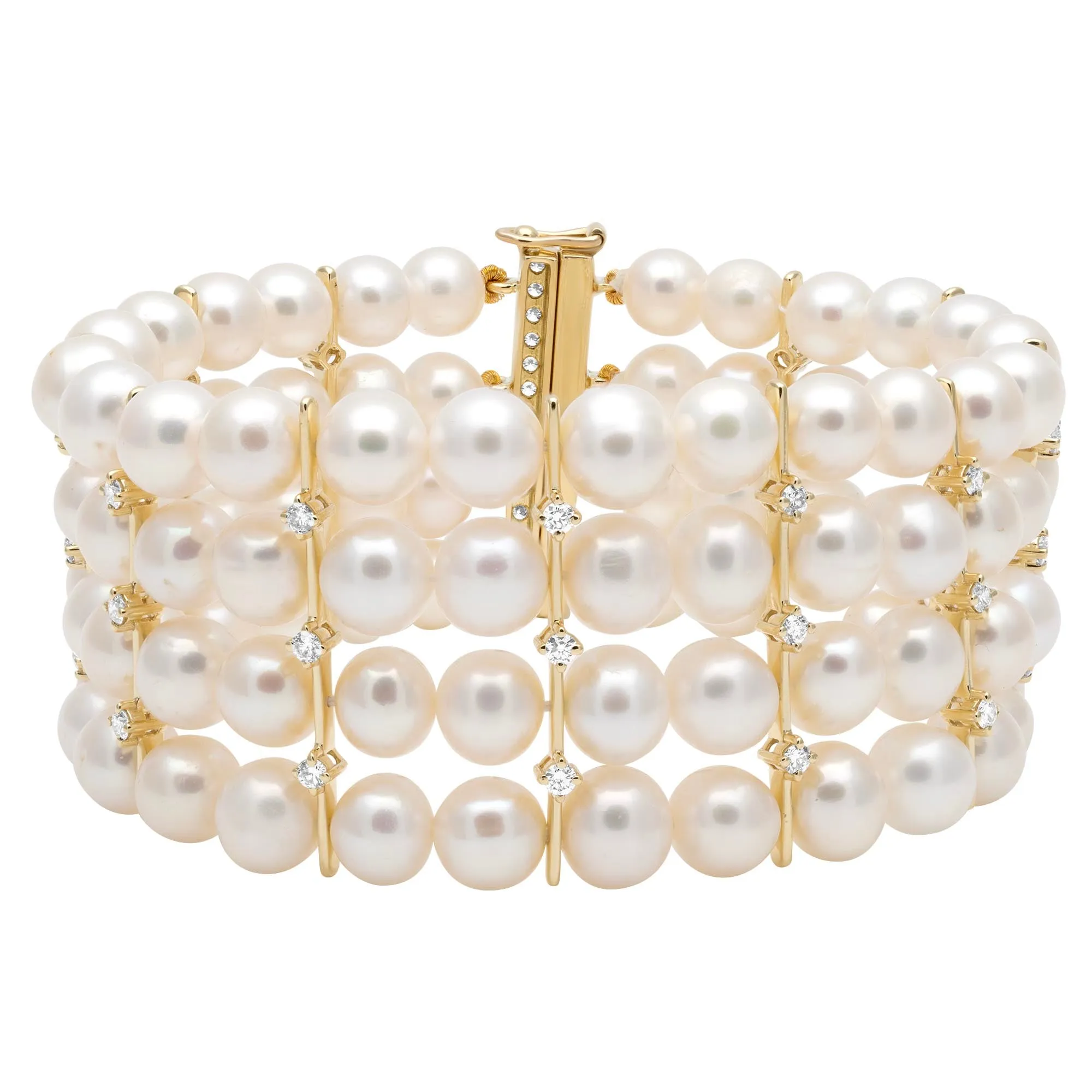 Bracelet - Freshwater Pearl And Diamond (2396A)