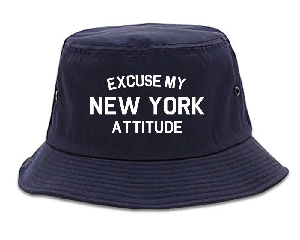 Excuse My New York Attitude Mens Bucket Hat