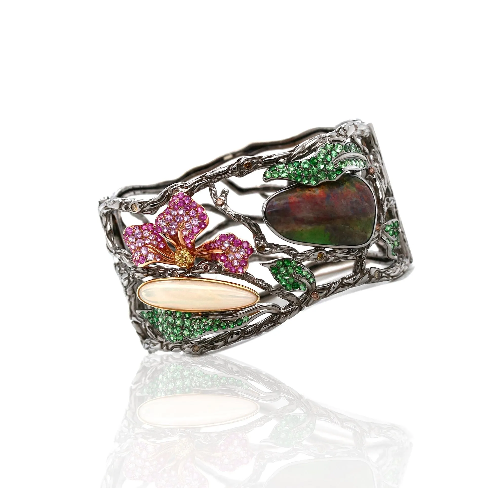 Flora Opal Diamond Bangle