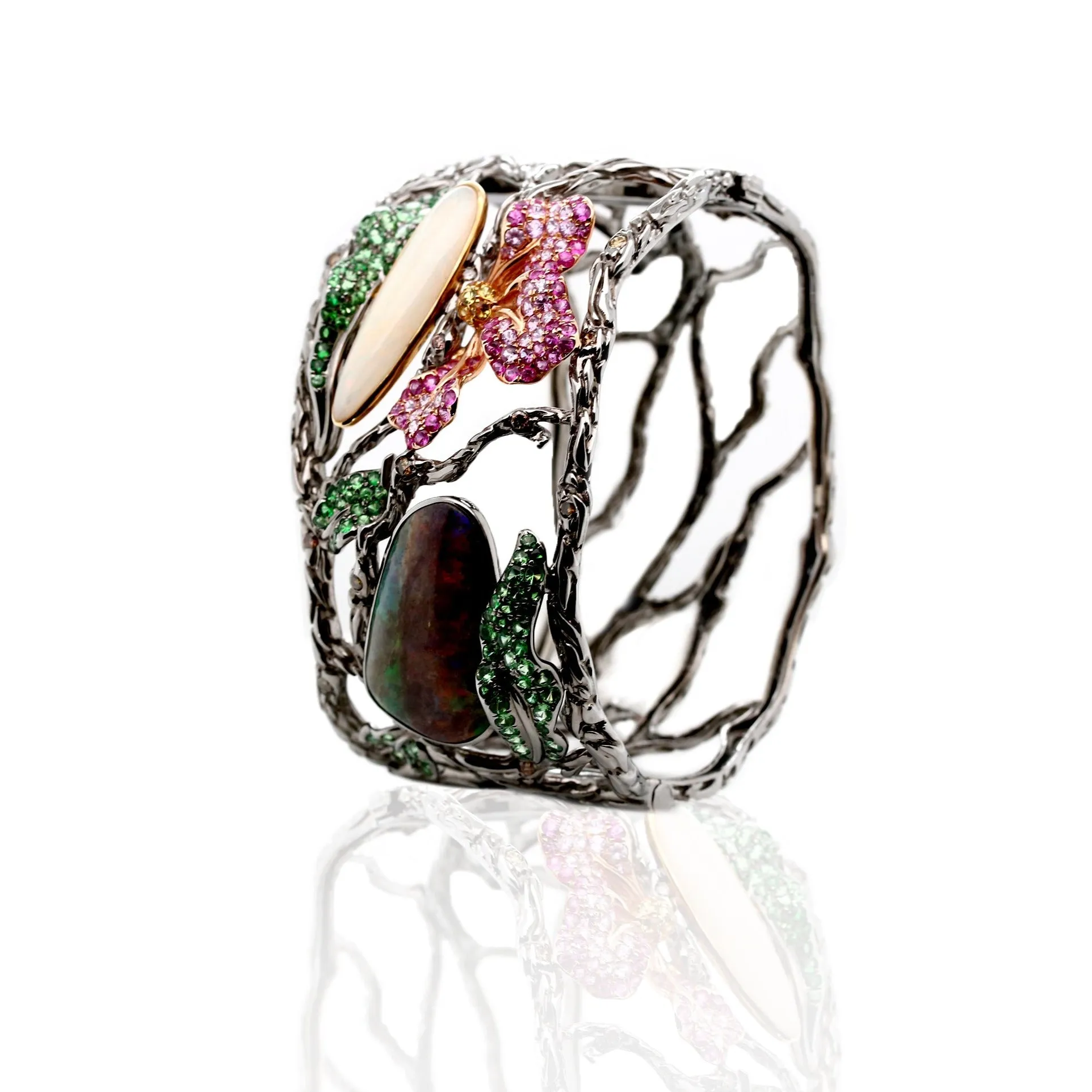 Flora Opal Diamond Bangle