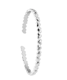 Gift Packaged 'Bridget' Sterling Silver Minimalist Heart Bangle