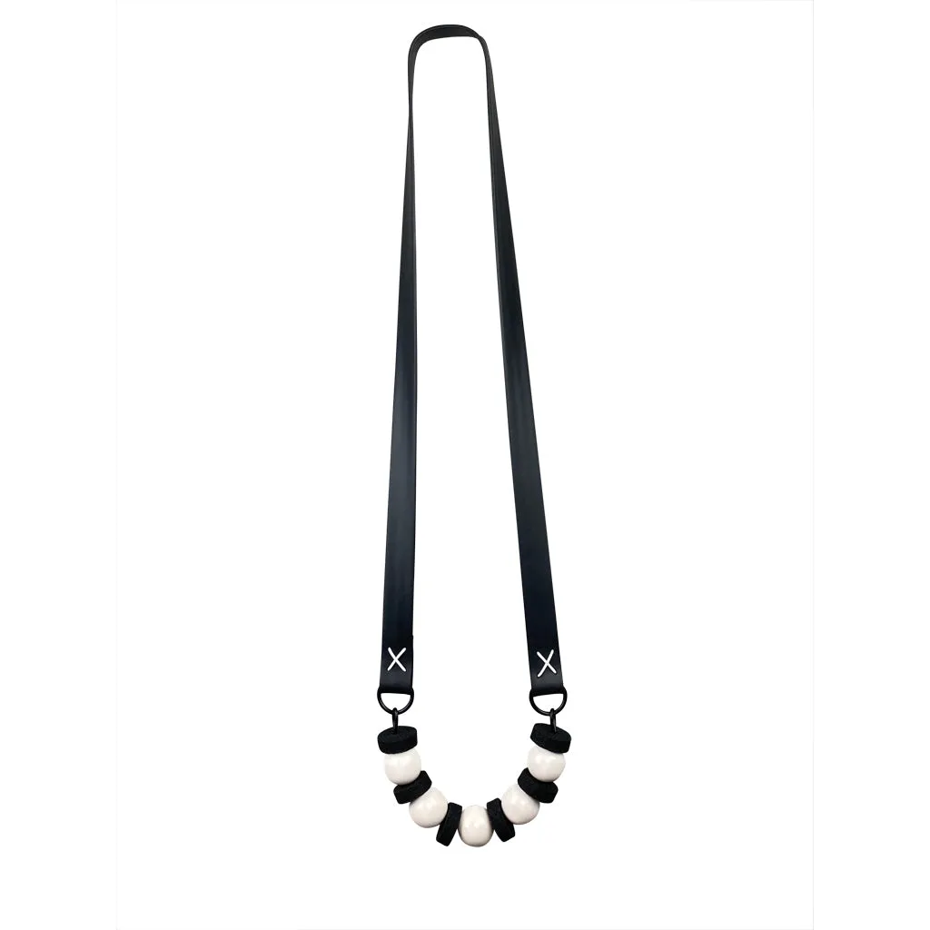 long chunky resin and rubber necklace