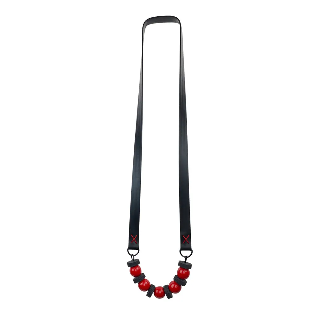 long chunky resin and rubber necklace