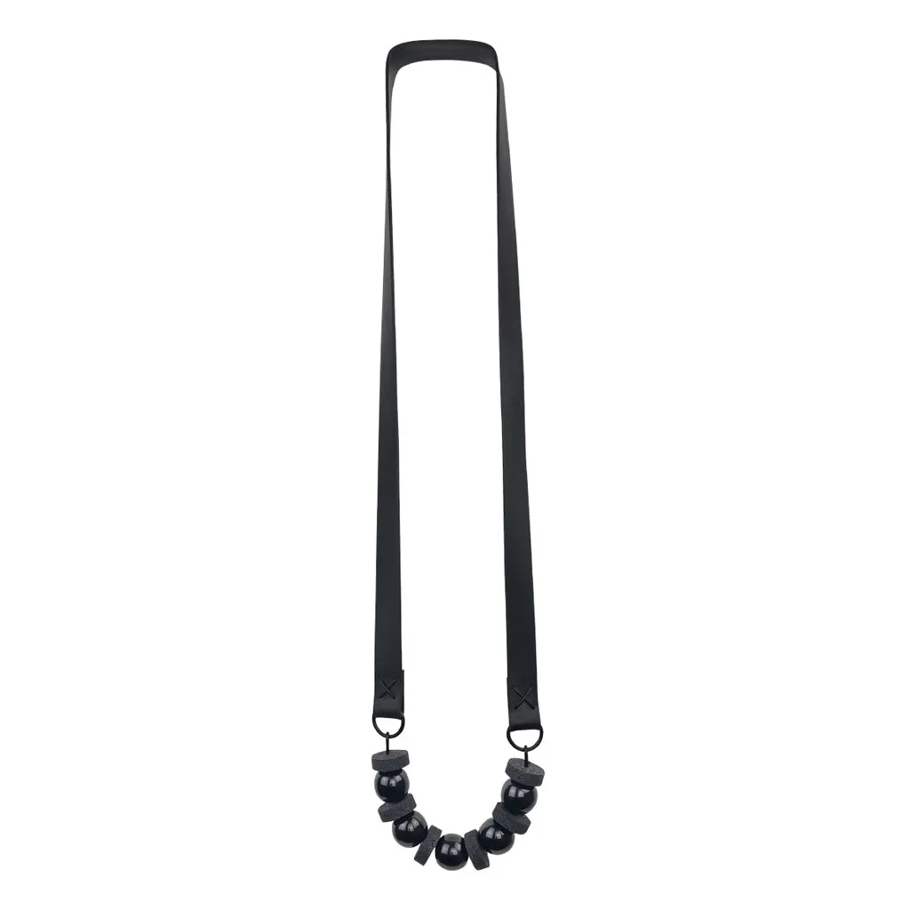 long chunky resin and rubber necklace