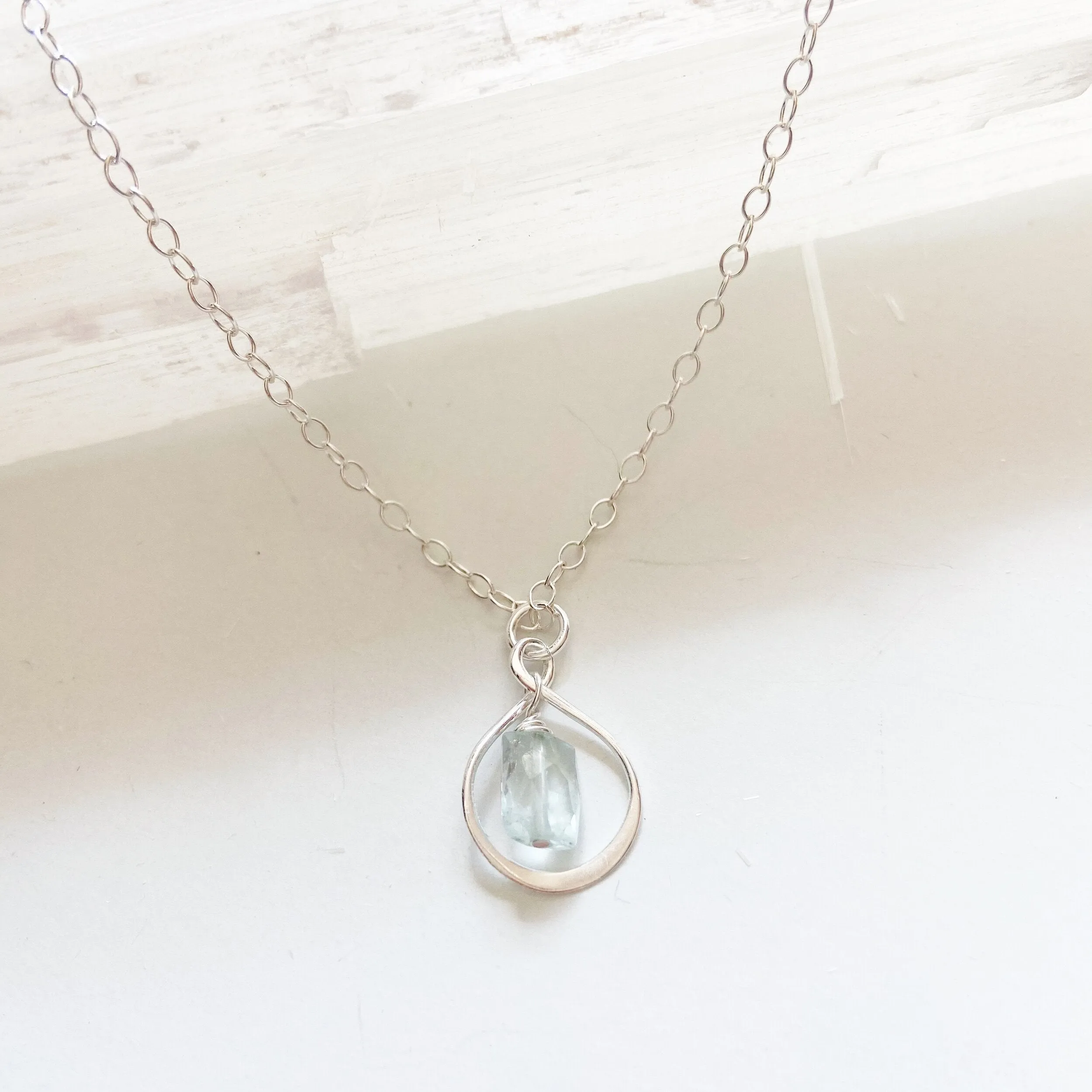 Mini Gemstone Infinity Short Necklace in Gold or Silver (16 inches)