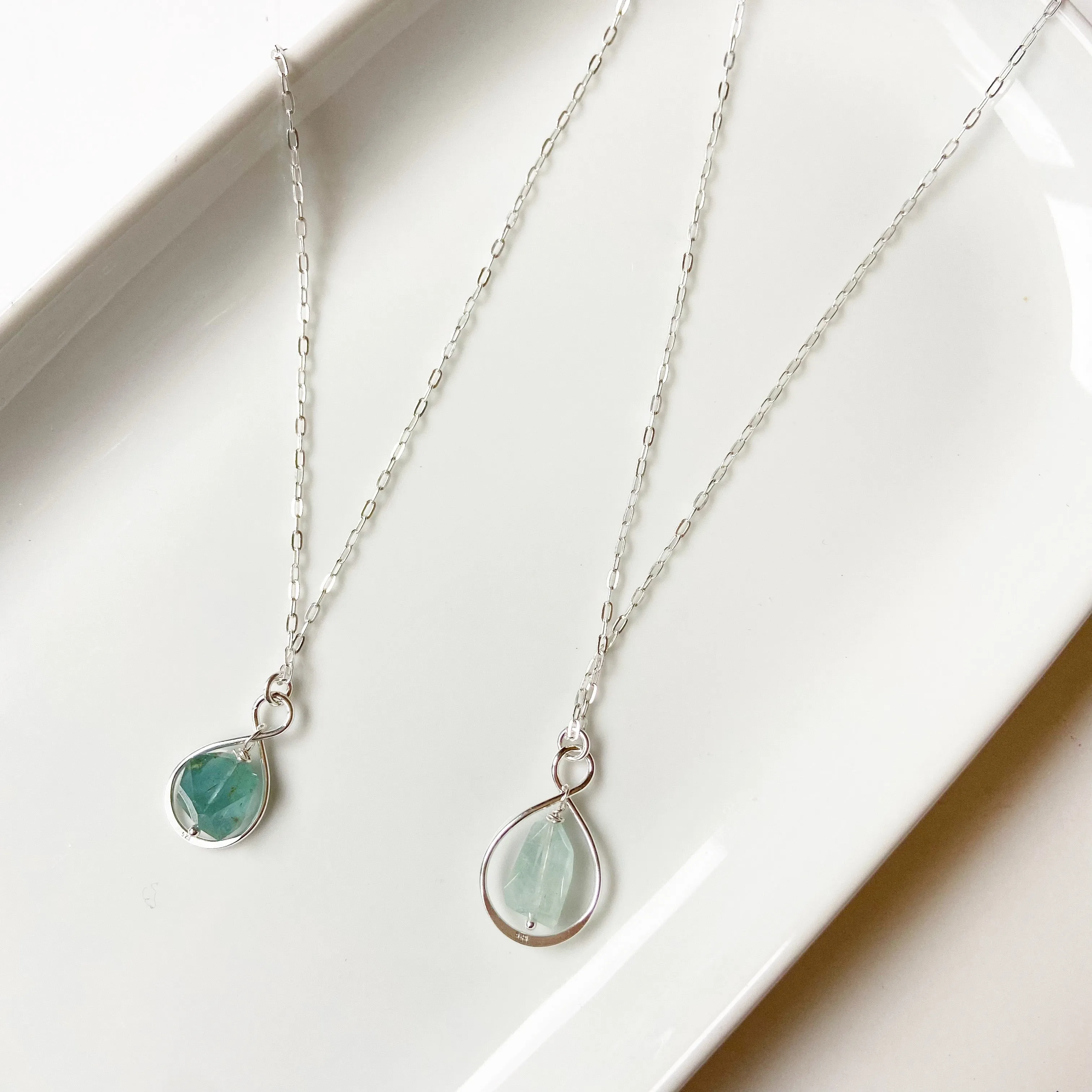 Mini Gemstone Infinity Short Necklace in Gold or Silver (16 inches)