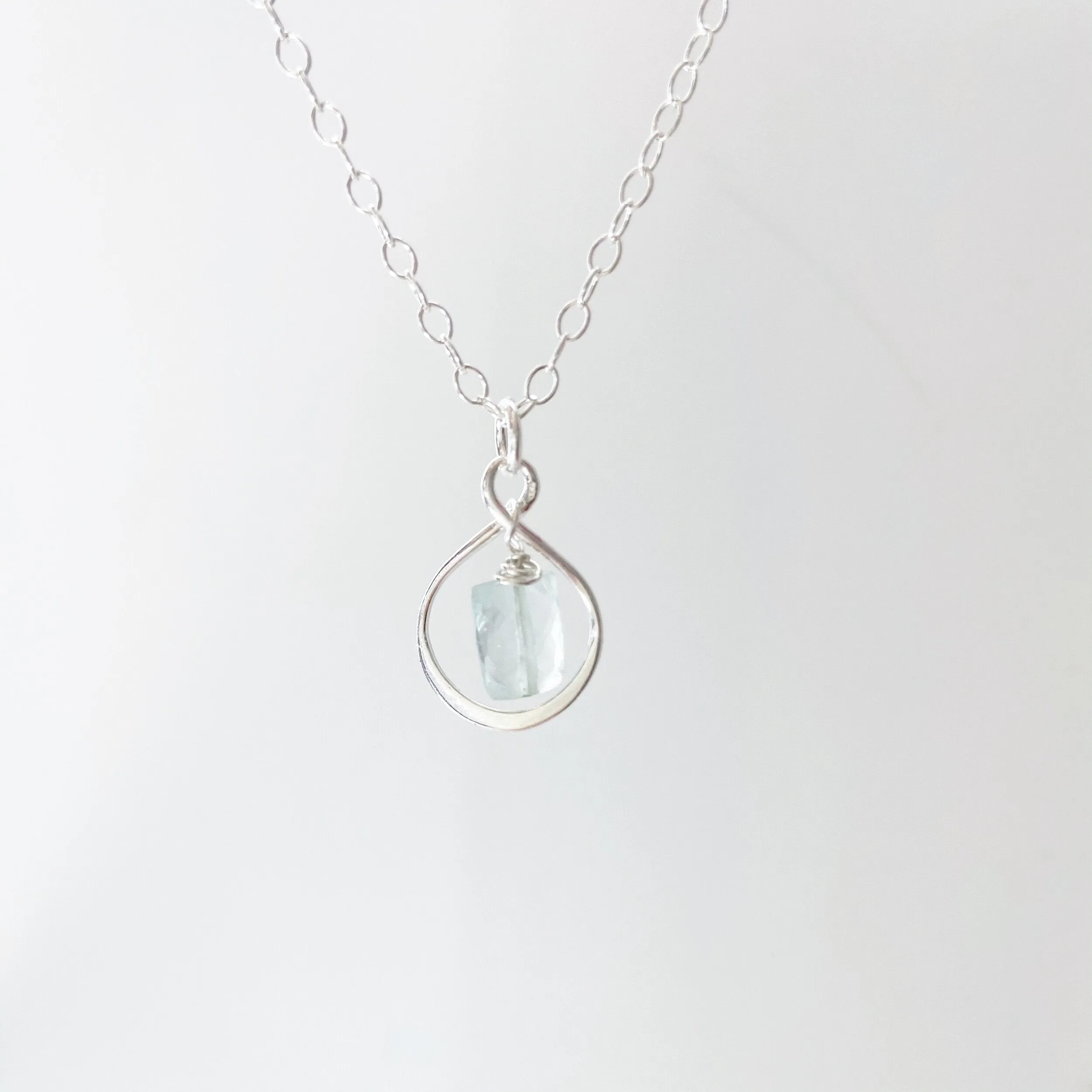 Mini Gemstone Infinity Short Necklace in Gold or Silver (16 inches)