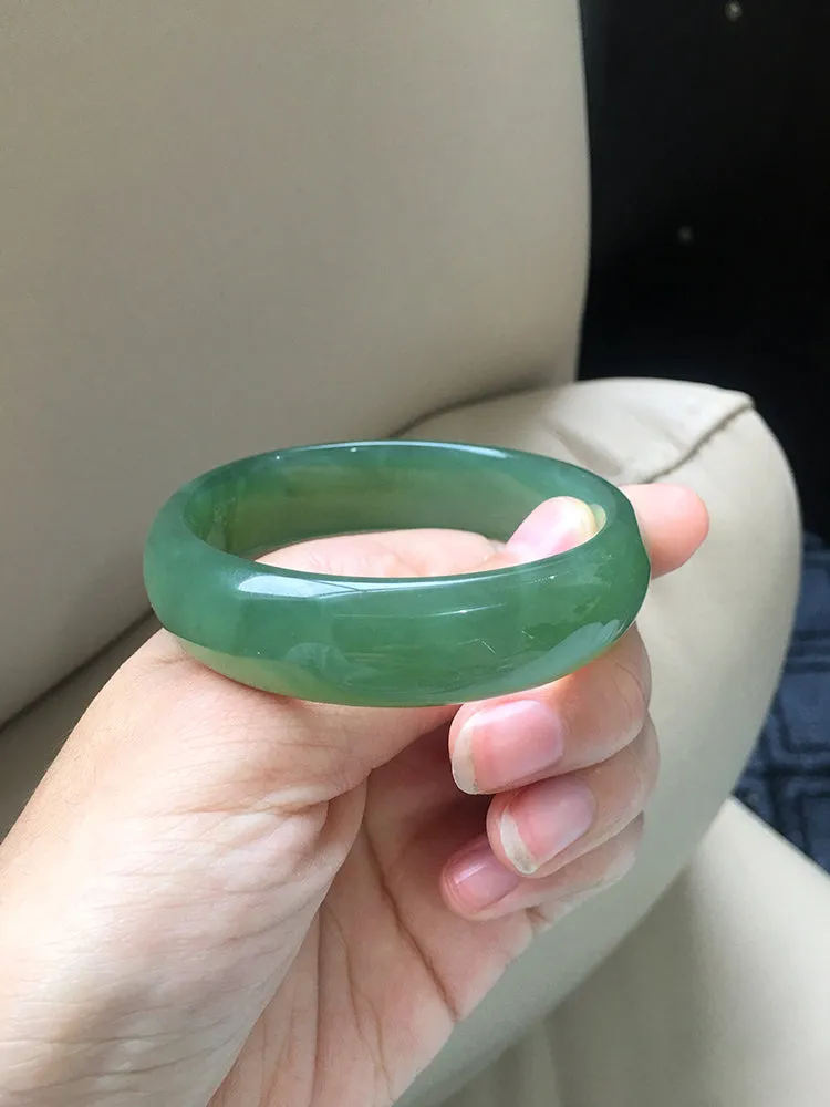 Natural Jade Bangle Nephrite Bangle Internal Diameter 56.1mm NBE030