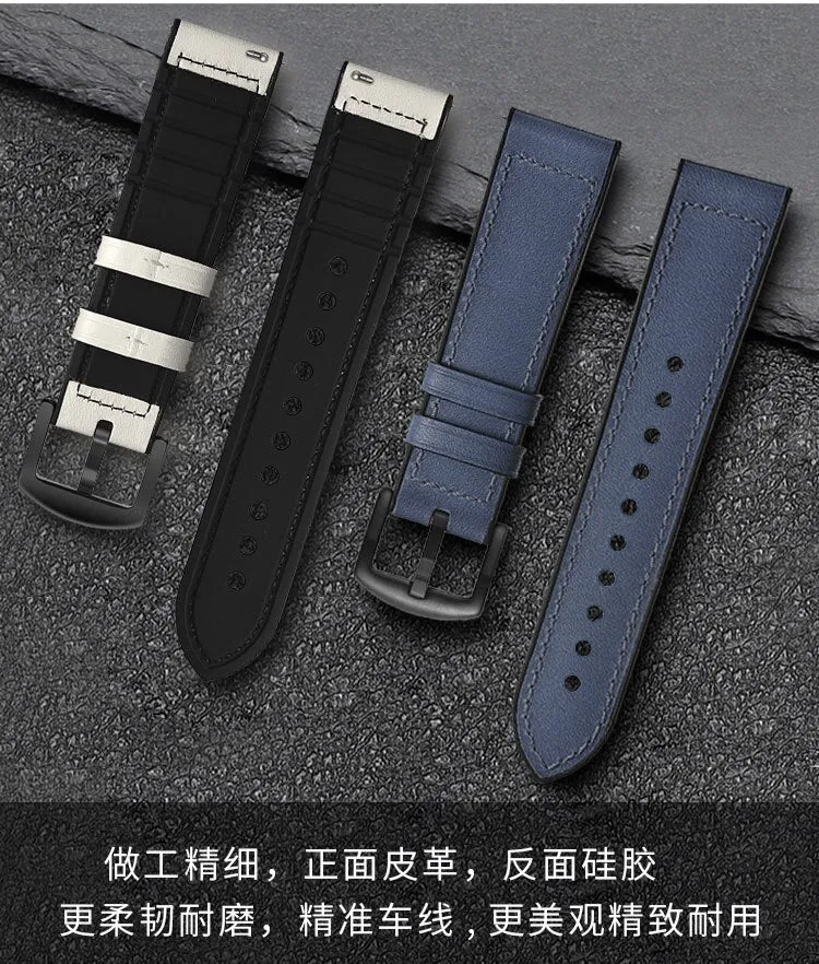 Samsung Galaxy Watch 3 45mm /46mm / Gear S3 Frontier / Classic / Watch GT 2 46mm | 22mm Soft Leather Strap | Blue
